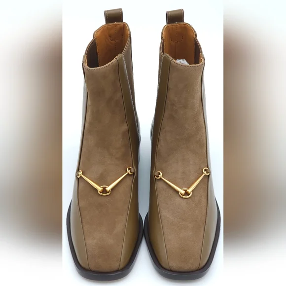 TORY‎ BURCH Size 5 Equestrian Link Chelsea Ankle Leather Boot - Picture 2 of 9